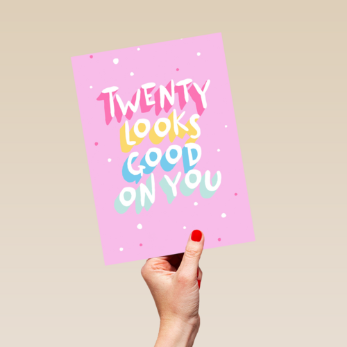 Verjaardagskaart twenty looks good on you vrouw