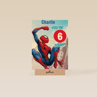 Spiderman verjaardagskaart 6 today