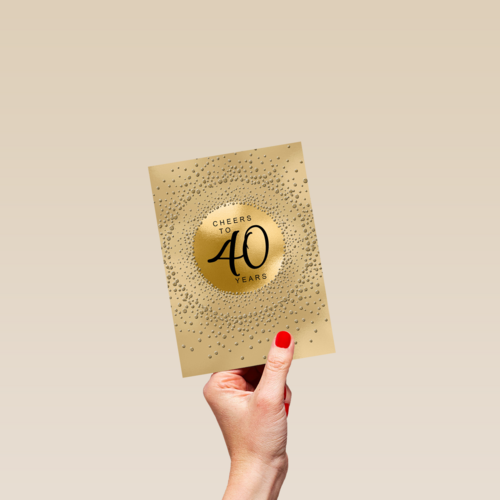 Verjaardagskaart leeftijden 40 Cheers to forty years goud
