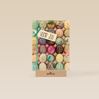 voor jou paaskaart met verschillende gekleurde eieren