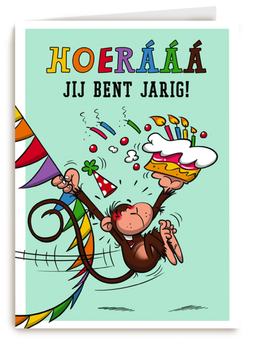 hoera jij bent jarig aap