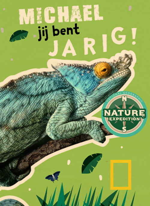 verjaardag kaart kameleon