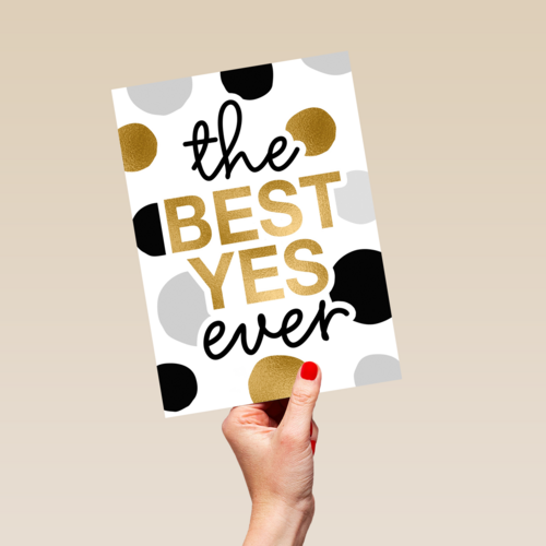 Verloofdkaart The best yes ever