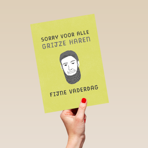 vaderdag kaart grijze haren
