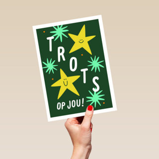 Compliment kaart trots op jou met sterren