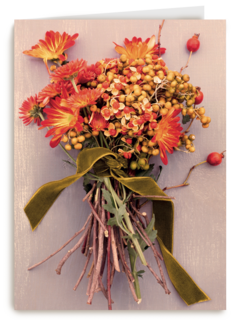 herfst kaart met herfstbloemen