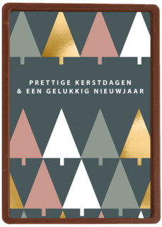 Kerstkaart zakelijk design kerstbomen