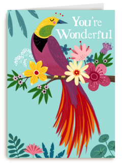 Complimentkaart you are wonderful paradijsvogel