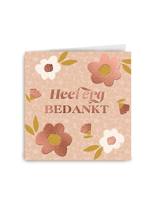 Kaart Hallmark | Vriendschap | Heel Erg Bedankt Bloemen Roze