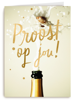 Felicitatie kaart man vrouw champagne proost op jou