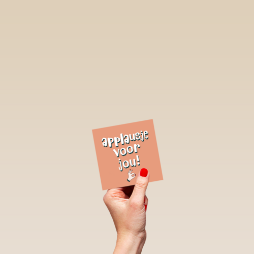 complimentkaart applausje voor jou oranje