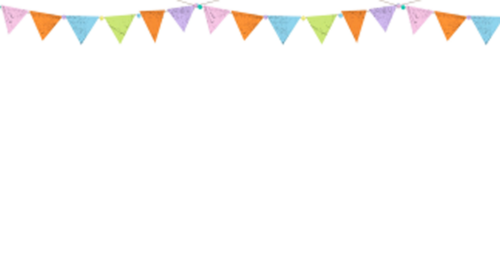 schoolbord met feestslinger