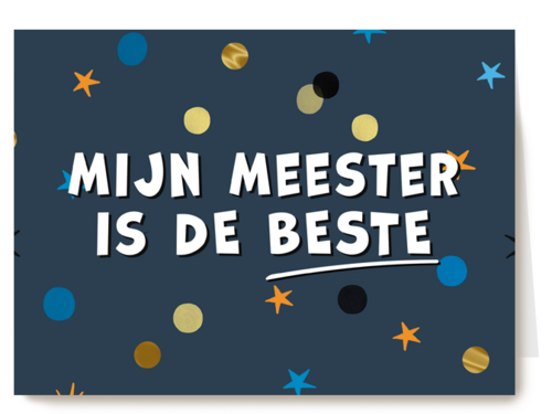mijn meester is de beste met eze confettikaart