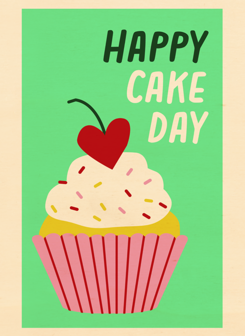 Houten Kaart Verjaardagskaarten | Verjaardagskaart Happy Cake Day Cupcake