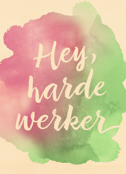 Houten Kaart Nieuwe Baan Secretaressedag | Houten Kaart Hallmark | Nieuwe Baan Secretaressedag | Harde Werker Op Aquarel