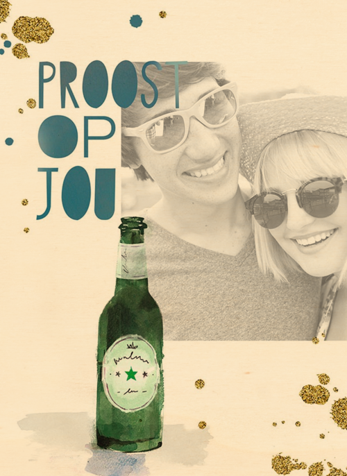 Houten Kaart Verjaardagskaarten | Fotokaart Proost Op Jou