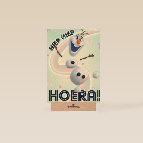 Frozen verjaardagskaart Olaf hiep hiep hoera
