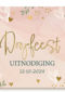 Doopfeest uitnodiging roze