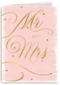 Trouwdagkaart Mr and Mrs Roze met goud