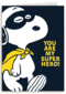Snoopy complimentkaart you are my superhero