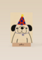 Dog with a party hat