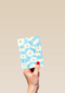 Blanco kaart met witte bloemen