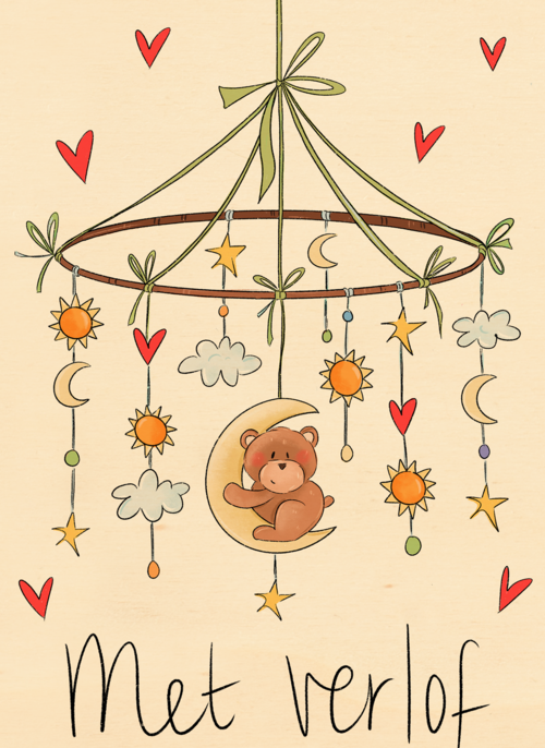 Houten Kaart Zwangerschapsverlof | Houten Kaart Hallmark | Zwangerschapsverlof | Matia Studio Met Verlof