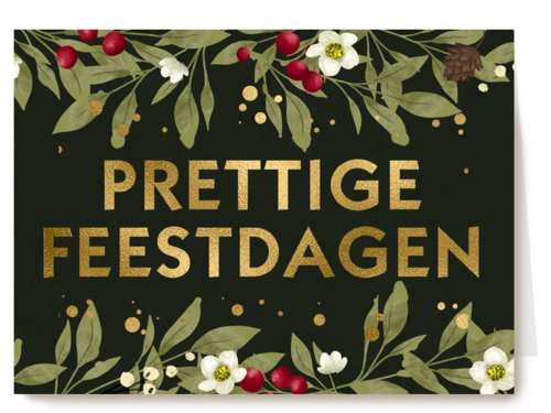 Kerstkaart klassiek prettige feestdagen