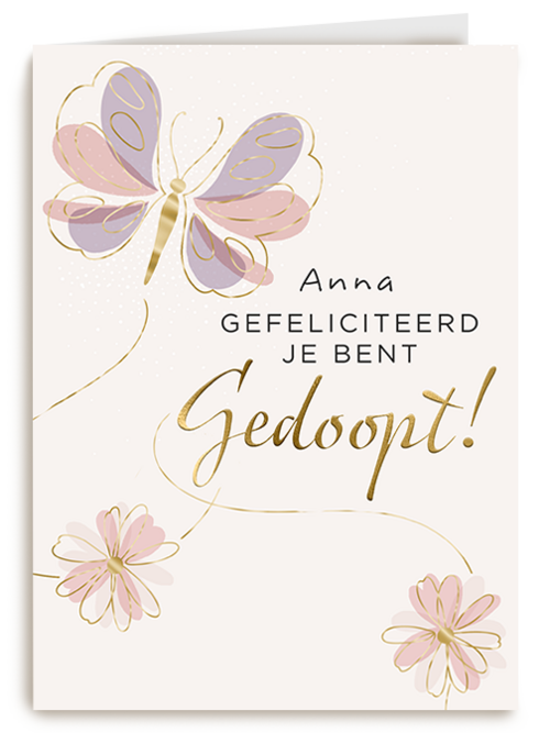 Kaart Hallmark | Doopsel | Gefeliciteerd Gedoopt Vlinder