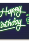 Verjaardagskaart Happy Birthday neon