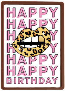 verjaardag kaart hip lippen panter