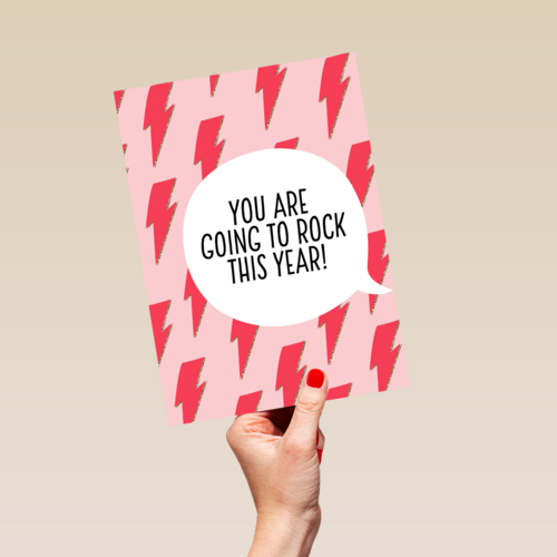 nieuwjaarskaart goede voornemens you are going to rock this year