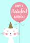 Verjaardagskaart purfect birthday kat