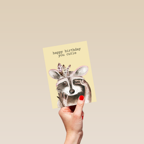 verjaardag kaart hip happy birthday to you cutie wasbeer