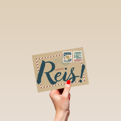 restyle reizen kaart met de tekst goede reis