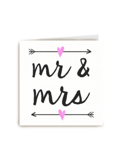 Trouwdagkaart Pijlen Mr and Mrs