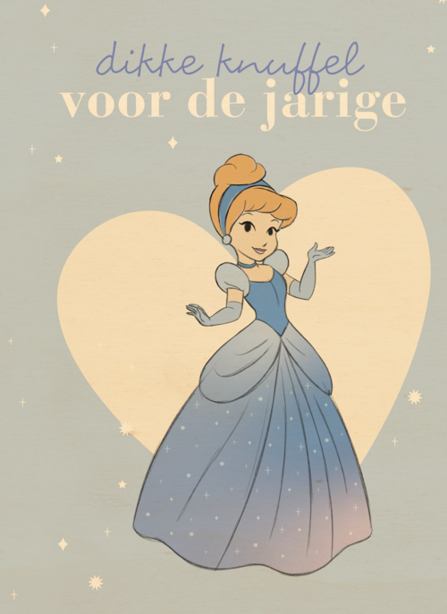 prinses kaart disney dikke knuffel voor de jarige assepoester