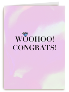 Trouwen felicitatiekaart woohoo congrats