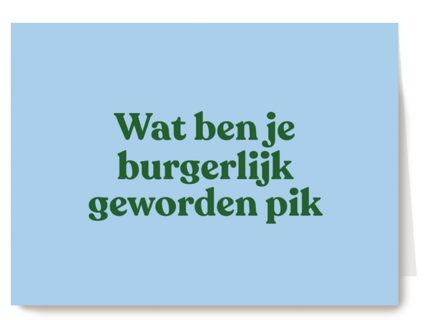And C wat ben je burgerlijk geworden pik