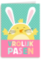 pasen kaart klassiek vrolijke paashaas