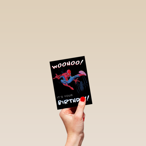 Spiderman verjaardagskaart woohoo