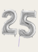 Cijferballon 25 Jaar Zilver XL