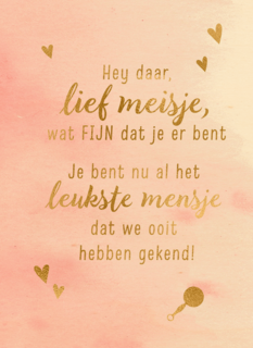 Babykaart dochter Hey daar lief meisje