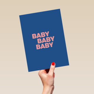 And C Baby Baby Baby kaart blauw