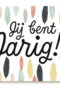 vlekkerige kaart met de boodschap jij bent jarig