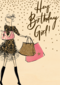 Verjaardagskaart tiener meisje en jonge vrouw Hey birthday girl