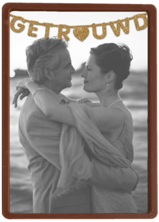 fotokaart staand slinger vlag getrouwd