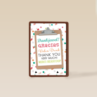 bedankt gracias thank you merci beaucoup kaart