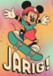 Verjaardagskaart Mickey Mouse skateboard