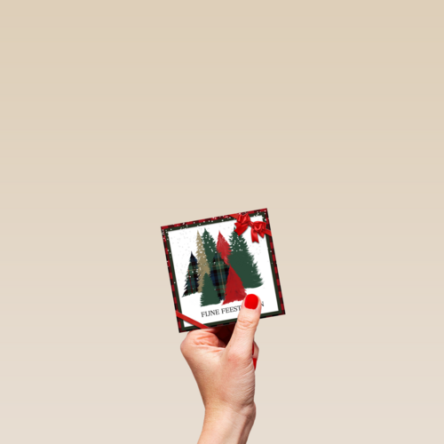 Kerstkaart klassiek kerstbomen
